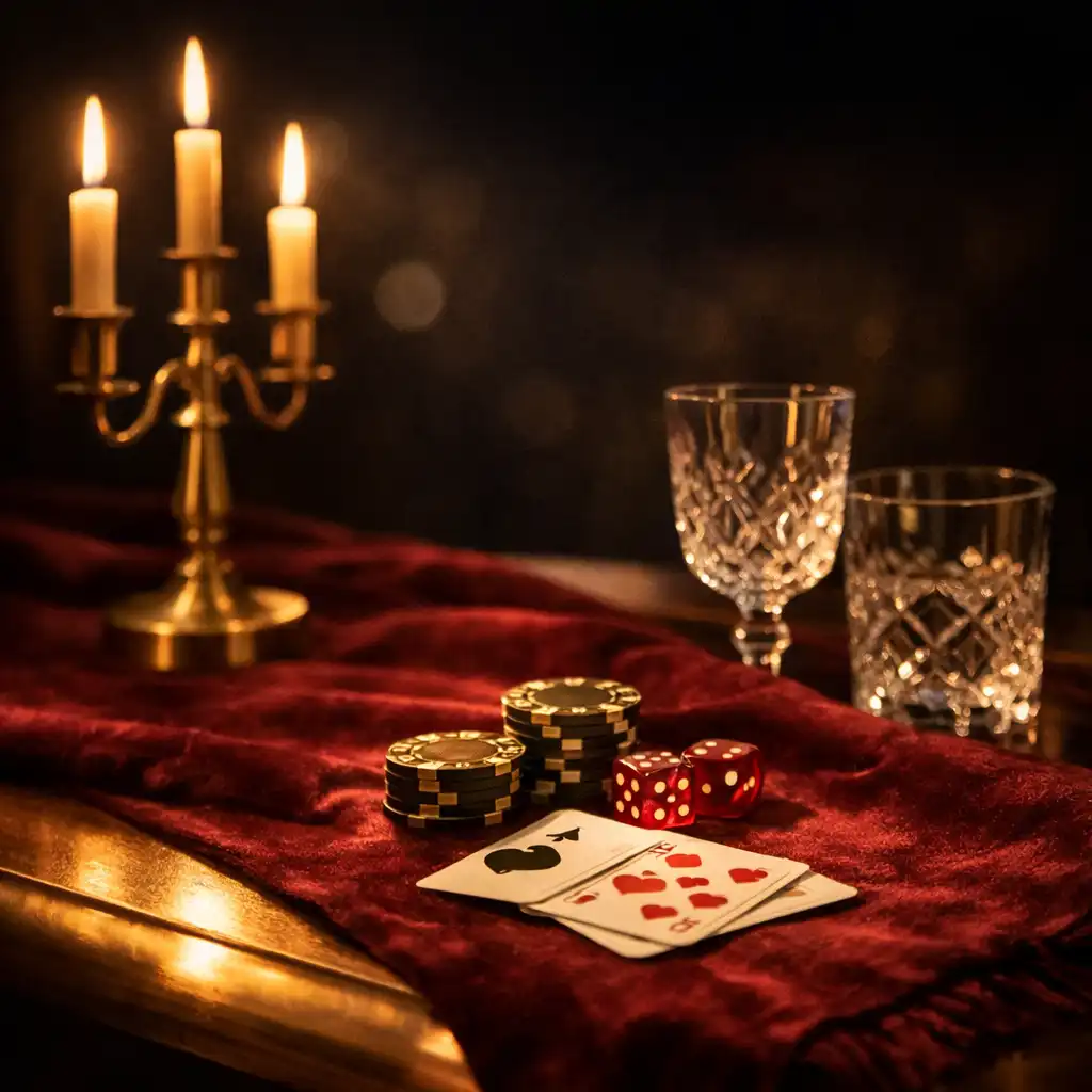 Velvet, brass and crystal details on a carefully styled event table